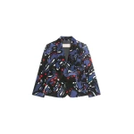 Dries Van Noten Cropped velvet blazer in Navy | Jackets | Coveti