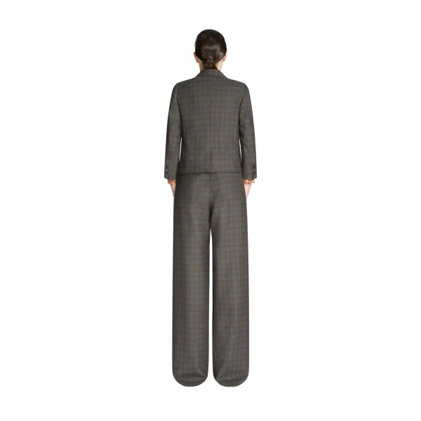 Cropped wool blazer in Brown - Image 4