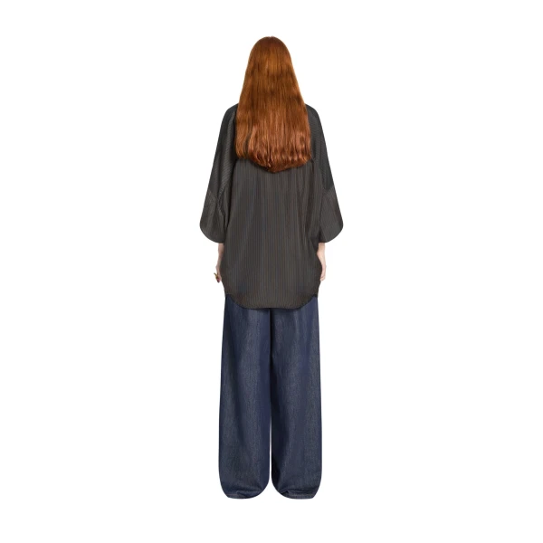 Cupro cocoon shirt in Dark Brown - Image 4