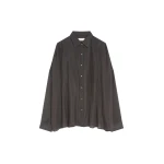 Dries Van Noten Cupro cocoon shirt in Dark Brown | Tops | Coveti