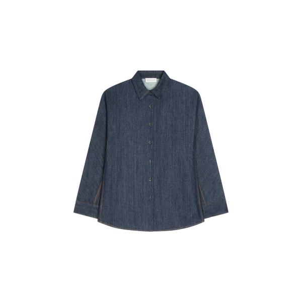 Dries Van Noten Denim cocoon shirt in Indigo | Tops | Coveti