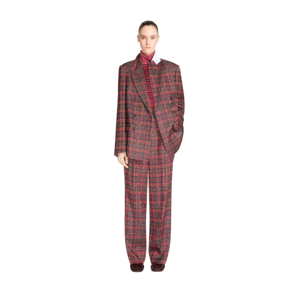 Double breasted jacquard blazer in Red - Image 2