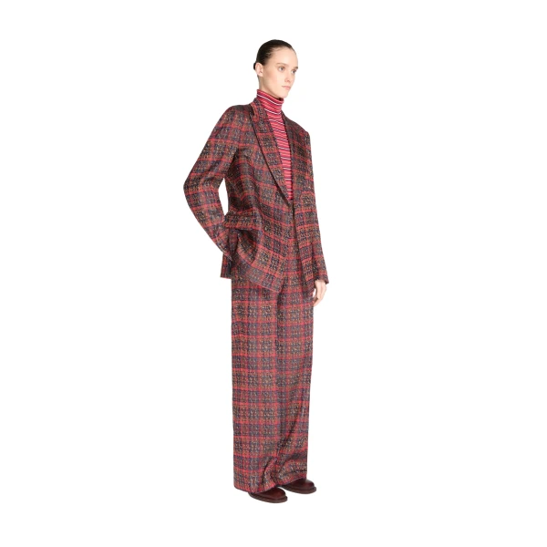 Double breasted jacquard blazer in Red - Image 3
