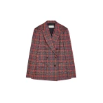 Dries Van Noten Double breasted jacquard blazer in Red | Jackets | Coveti