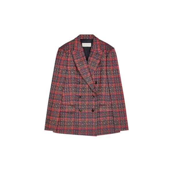 Dries Van Noten Double breasted jacquard blazer in Red | Jackets | Coveti