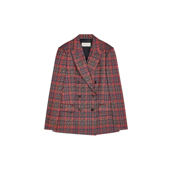 Dries Van Noten Double breasted jacquard blazer in Red | Jackets | Coveti