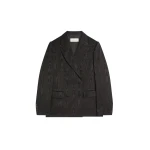 Dries Van Noten Double breasted moiré blazer in Black | Jackets | Coveti