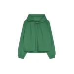 Dries Van Noten Draped cotton hoodie in Forest | Hoodies | Coveti