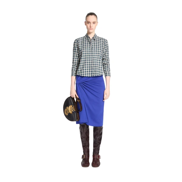 Draped jersey skirt in Electric - Image 2