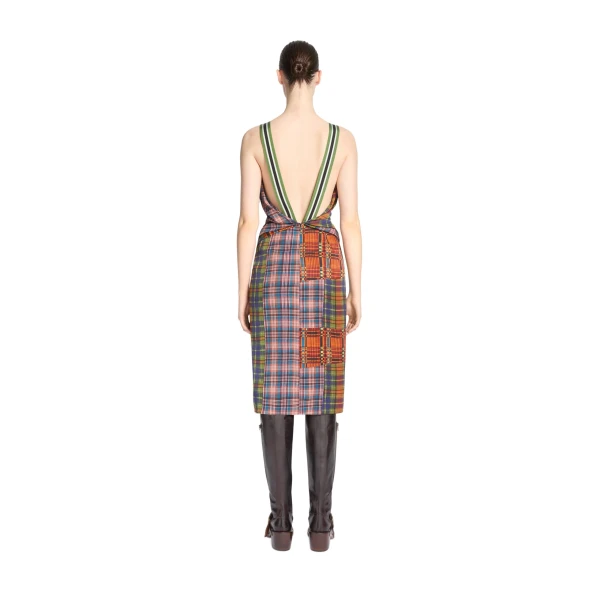 Draped viscose dress in Orange - Image 4