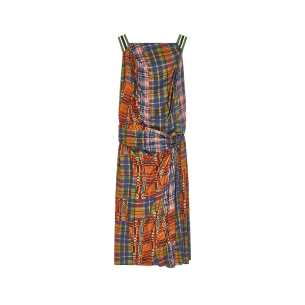 Dries Van Noten Draped viscose dress in Orange | Dresses | Coveti