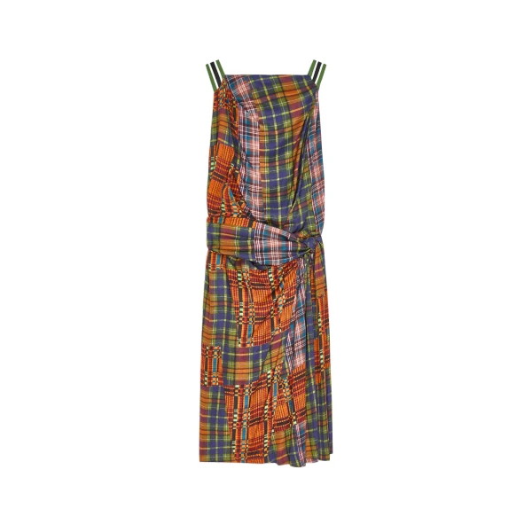 Dries Van Noten Draped viscose dress in Orange | Dresses | Coveti