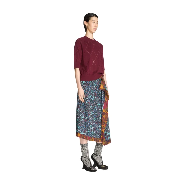 Draped viscose skirt in Petrol - Image 3