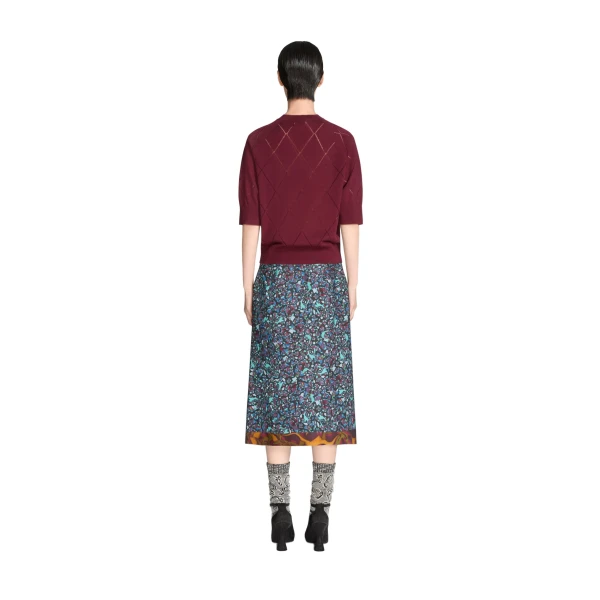 Draped viscose skirt in Petrol - Image 4