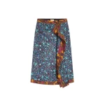 Dries Van Noten Draped viscose skirt in Petrol | Skirts | Coveti