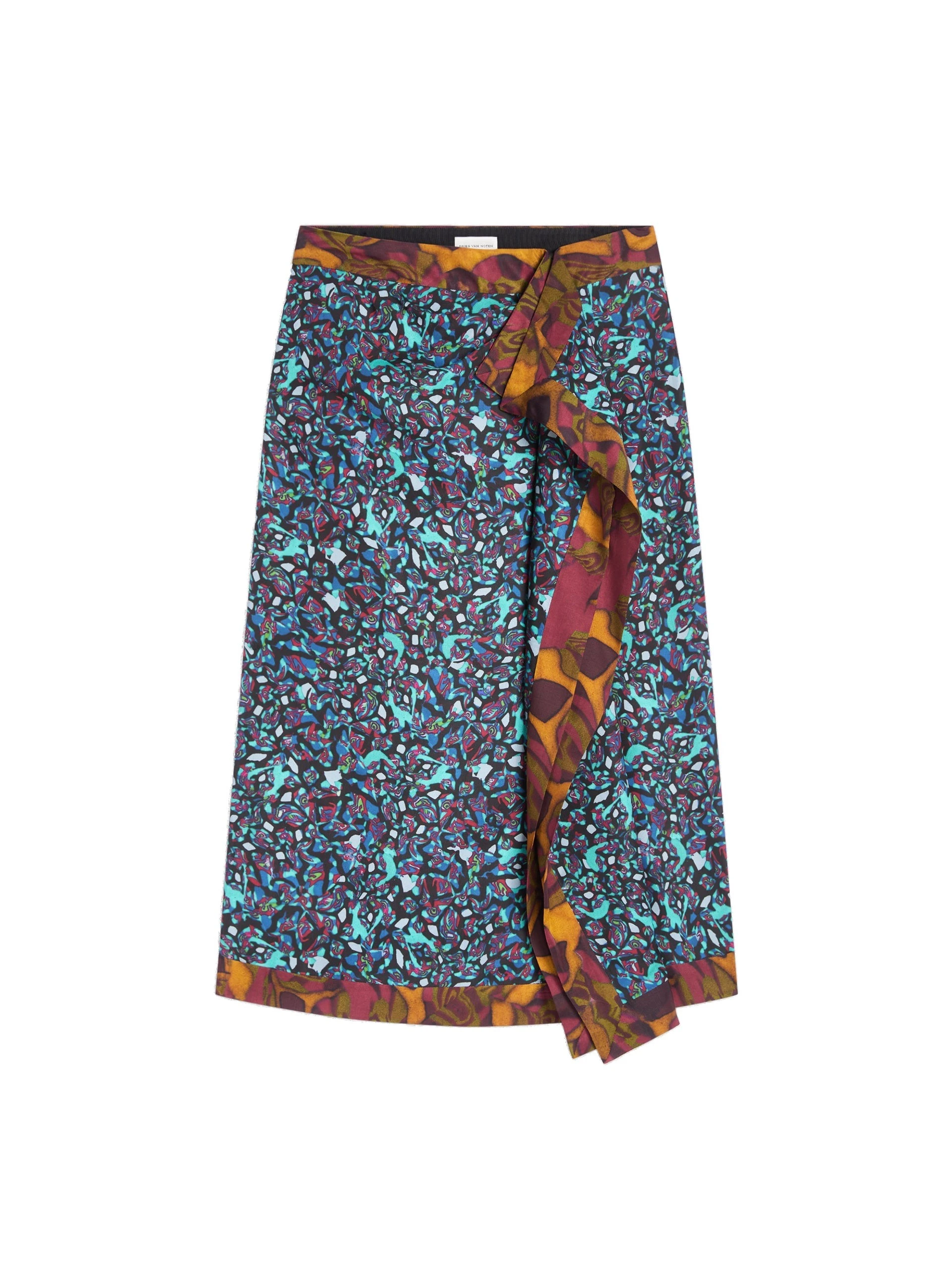 Dries Van Noten Draped viscose skirt in Petrol | Skirts | Coveti Dries Van Noten Draped viscose skirt in Petrol | Skirts | Coveti
