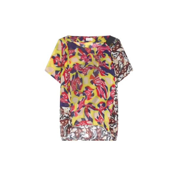 Dries Van Noten Draped viscose top in Purple | Tops | Coveti
