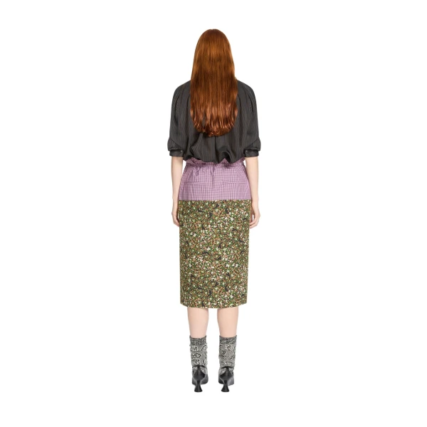 Drawstring cupro blouse in Dark Brown - Image 4