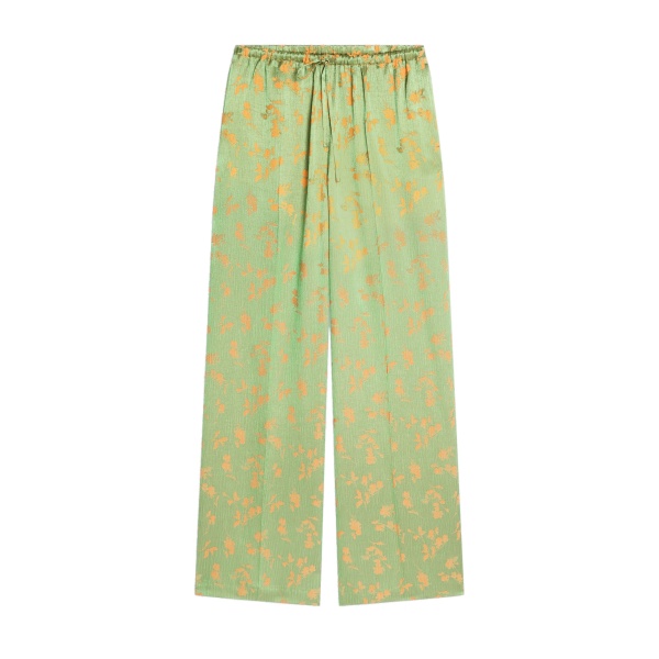 Dries Van Noten Elasticated jacquard pants in Light Green | Pants | Coveti