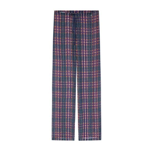 Dries Van Noten Elasticated lurex pants in Blue | Pants | Coveti