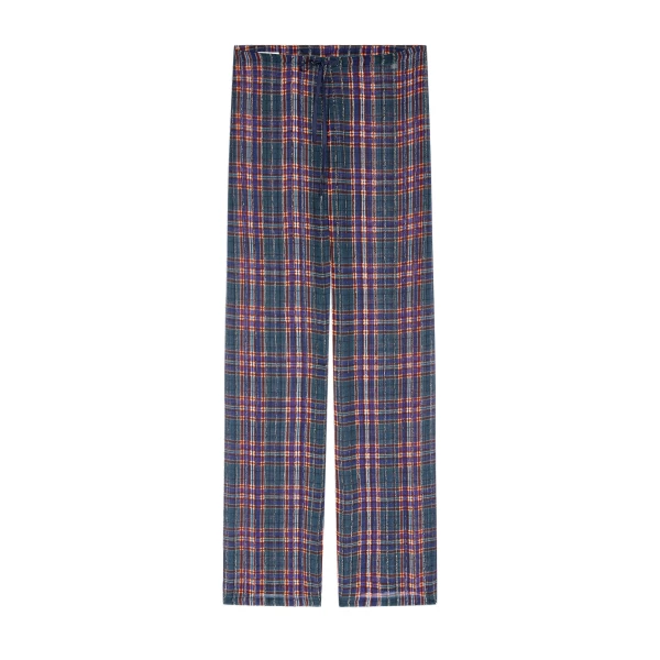 Dries Van Noten Elasticated lurex pants in Blue | Pants | Coveti