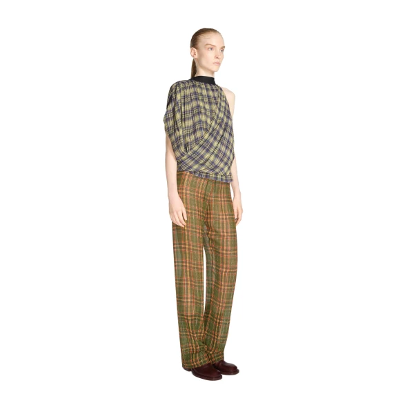 Elasticated lurex pants in Khaki - Image 3