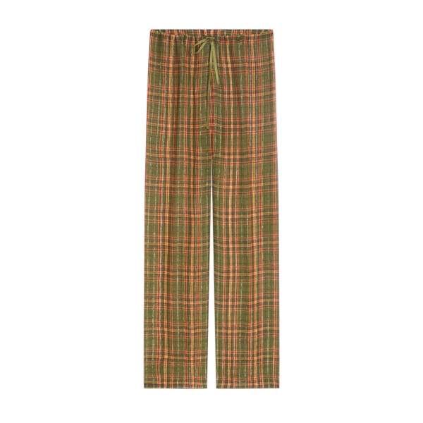Dries Van Noten Elasticated lurex pants in Khaki | Pants | Coveti