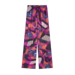 Dries Van Noten Elasticated moiré pants in Fuchsia | Pants | Coveti