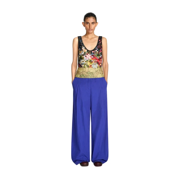 Elasticated overdyed pants in Electric - Image 2
