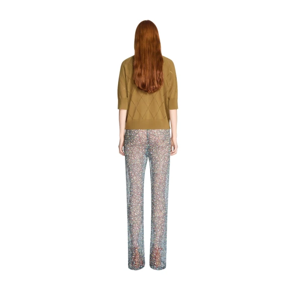 Elasticated silk pants in Petrol - Image 4