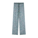 Dries Van Noten Elasticated silk pants in Petrol | Pants | Coveti