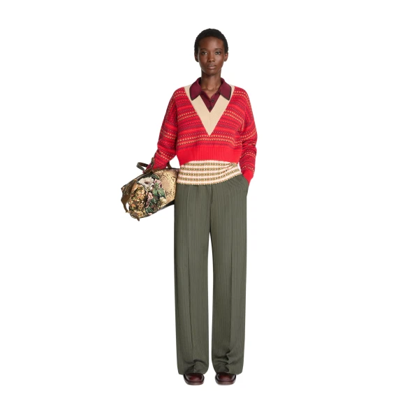 Elasticated viscose pants in Bottle - Image 2