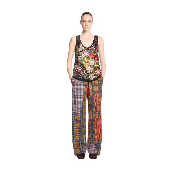 Elasticated viscose pants in Orange - Image 2