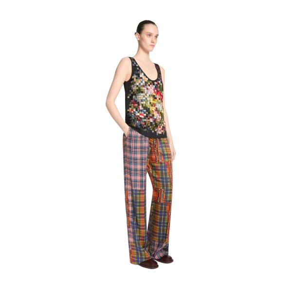 Elasticated viscose pants in Orange - Image 3