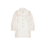 Dries Van Noten Embroidered A-line coat in Off White | Coats | Coveti