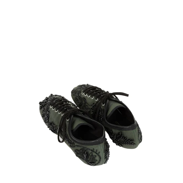 Embroidered ballerina sneakers in Bottle - Image 4