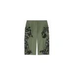 Dries Van Noten Embroidered capri pants in Bottle | Pants | Coveti