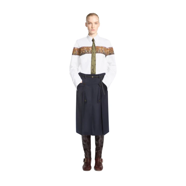 Embroidered checked cotton shirt in White - Image 2