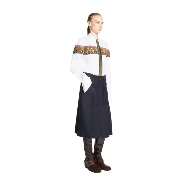 Embroidered checked cotton shirt in White - Image 3
