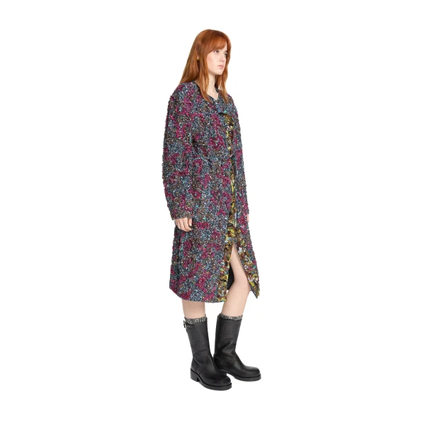 Embroidered coat in Petrol - Image 3