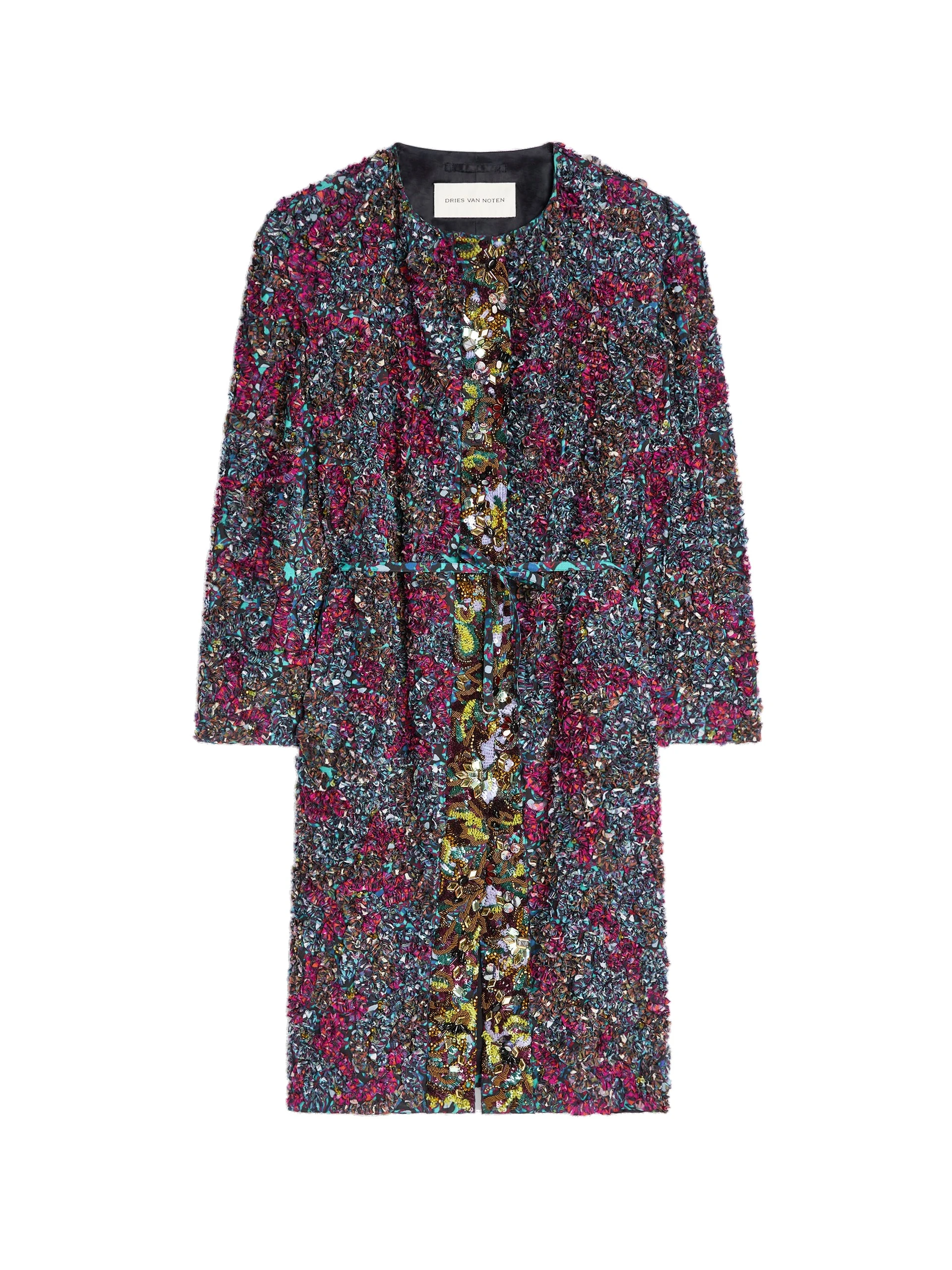 Dries Van Noten Embroidered coat in Petrol | Coats | Coveti Dries Van Noten Embroidered coat in Petrol | Coats | Coveti