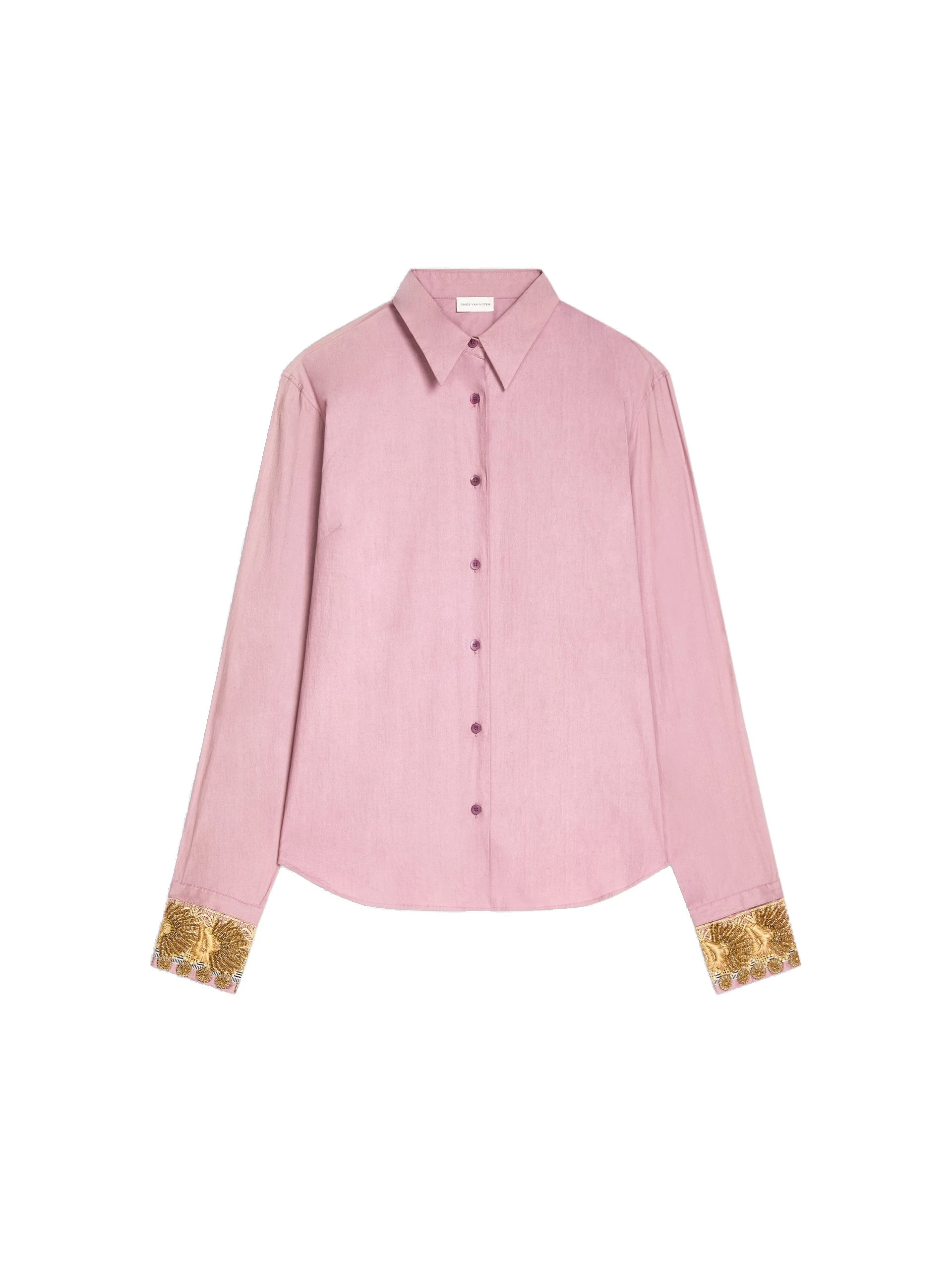 Dries Van Noten Embroidered cotton poplin shirt in Old Rose | Tops | Coveti Dries Van Noten Embroidered cotton poplin shirt in Old Rose | Tops | Coveti
