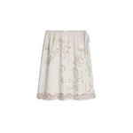 Dries Van Noten Embroidered cotton skirt in Light Grey | Skirts | Coveti