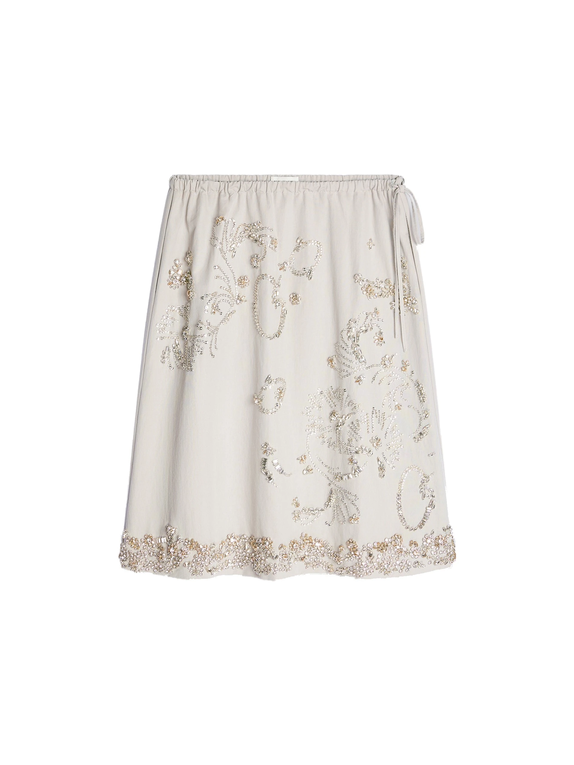 Dries Van Noten Embroidered cotton skirt in Light Grey | Skirts | Coveti Dries Van Noten Embroidered cotton skirt in Light Grey | Skirts | Coveti