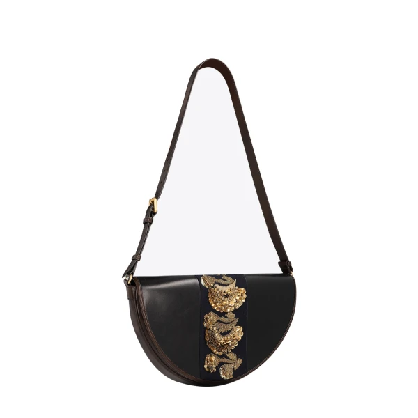 Embroidered crossbody bag in Navy - Image 3