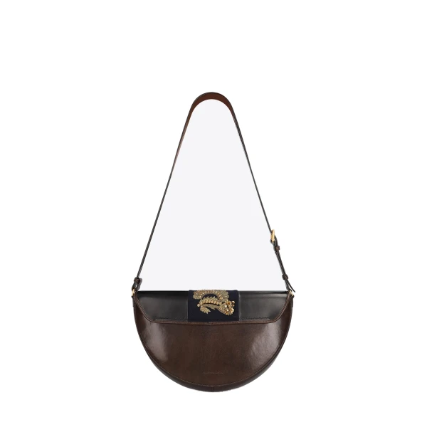 Embroidered crossbody bag in Navy - Image 4