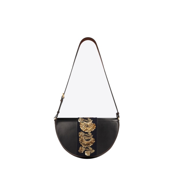 Dries Van Noten Embroidered crossbody bag in Navy