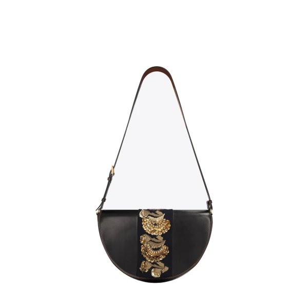 Embroidered crossbody bag in Navy