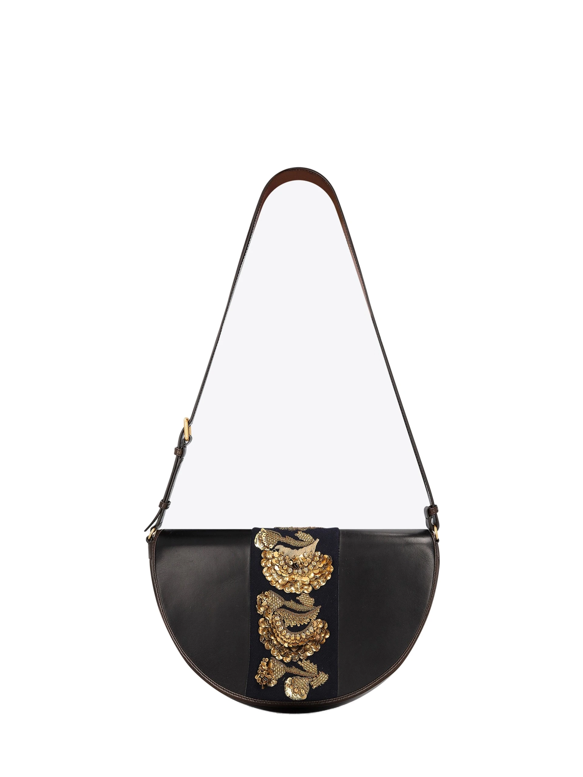 Dries Van Noten Embroidered crossbody bag in Navy | Shoulder & Crossbody Bags | Coveti Dries Van Noten Embroidered crossbody bag in Navy