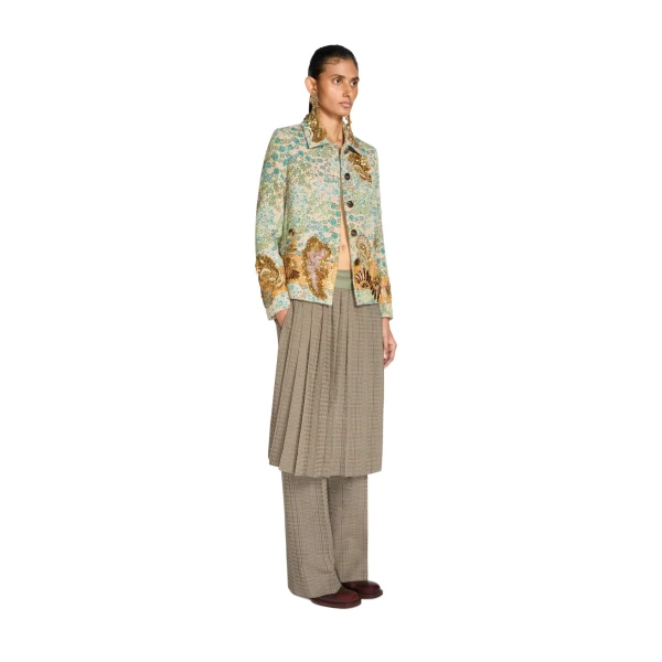 Embroidered floral blazer in Peach - Image 3